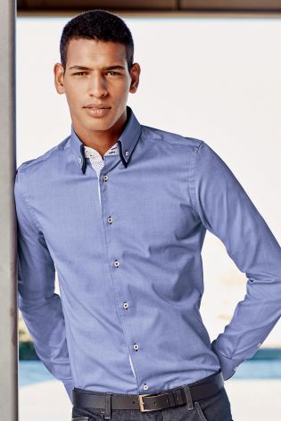 Blue Double Collared Shirt